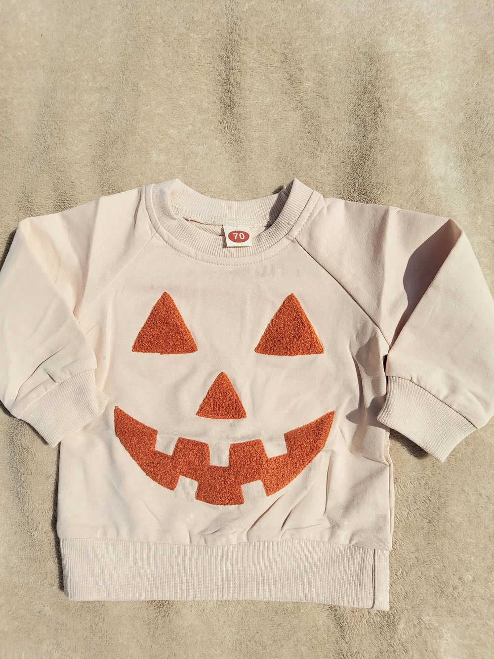 Baby Infant Unisex Pumpkin Face Sweatshirt Available Sizes 0-6M & 18M NWT Cozy